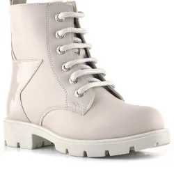 Rakerplus Krem Yıldız Detaylı Bağcıklı Fermuarlı Kız Çocuk Bot