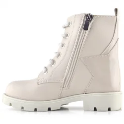 Rakerplus Krem Yıldız Detaylı Bağcıklı Fermuarlı Kız Çocuk Bot