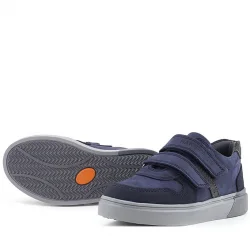 Rakerplus Lacivert Nubuk Cırtlı Hakiki Deri Erkek Çocuk Okul Ayakkabı