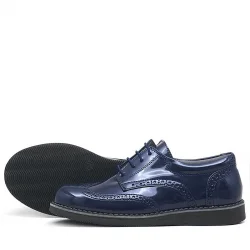 Rakerplus Lacivert Rugan Bağcıklı Günlük Erkek Genç Okul Ayakkabı