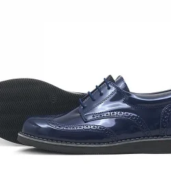 Rakerplus Lacivert Rugan Bağcıklı Günlük Erkek Genç Okul Ayakkabı