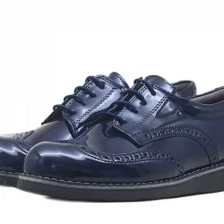 Rakerplus Lacivert Rugan Bağcıklı Günlük Erkek Genç Okul Ayakkabı