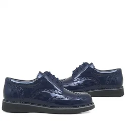 Rakerplus Lacivert Rugan Bağcıklı Günlük Erkek Genç Okul Ayakkabı