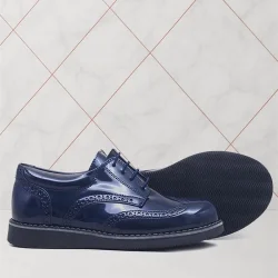 Rakerplus Lacivert Rugan Bağcıklı Klasik Erkek Çocuk Ayakkabı