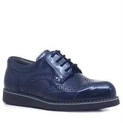 Rakerplus Lacivert Rugan Bağcıklı Klasik Erkek Çocuk Ayakkabı