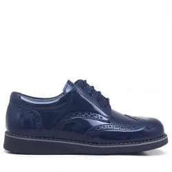 Rakerplus Lacivert Rugan Bağcıklı Klasik Erkek Çocuk Ayakkabı