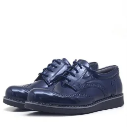 Rakerplus Lacivert Rugan Bağcıklı Klasik Erkek Çocuk Ayakkabı