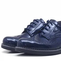 Rakerplus Lacivert Rugan Bağcıklı Klasik Erkek Çocuk Ayakkabı