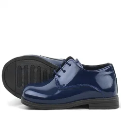 Rakerplus Lacivert Rugan Bağcıklı Oxford Çocuk Okul Ayakkabısı