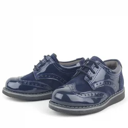 Rakerplus Lacivert Rugan Klasik Erkek Bebek Ayakkabı