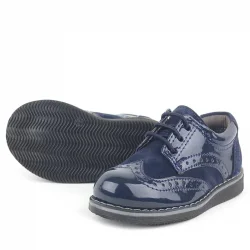 Rakerplus Lacivert Rugan Klasik Erkek Bebek Ayakkabı