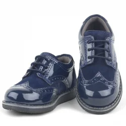 Rakerplus Lacivert Rugan Klasik Erkek Bebek Ayakkabı