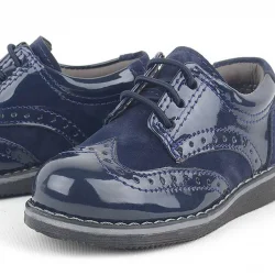 Rakerplus Lacivert Rugan Klasik Erkek Bebek Ayakkabı