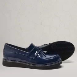 Rakerplus Lacivert Rugan Loafer Çocuk Okul Ayakkabısı