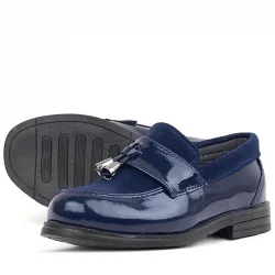 Rakerplus Lacivert Rugan Loafer Erkek Bebek Ayakkabı
