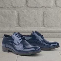 Rakerplus Lacivert Rugan Oxford Bağcıklı Klasik Çocuk Ayakkabı