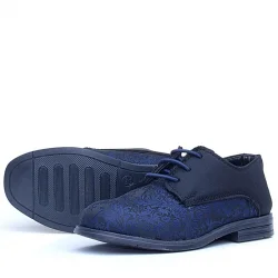 Rakerplus Lacivert Siyah Bağcıklı Takım Elbise Klasik Çocuk Ayakkabı