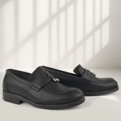 Rakerplus Loafer Siyah Mat Erkek Klasik Çocuk Ayakkabı