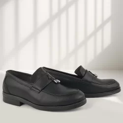 Rakerplus Loafer Siyah Mat Erkek Klasik Çocuk Ayakkabı