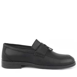 Rakerplus Loafer Siyah Mat Erkek Klasik Çocuk Ayakkabı