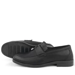 Rakerplus Loafer Siyah Mat Erkek Klasik Çocuk Ayakkabı