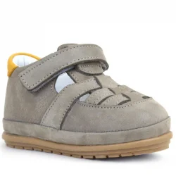 Rakerplus Muppet Hakiki Deri Kum Rengi Cırtlı Anatomik Bebek Sandalet Ayakkabı