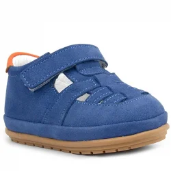 Rakerplus Muppet Hakiki Deri Lacivert Cırtlı Anatomik Bebek Sandalet Ayakkabı