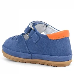 Rakerplus Muppet Hakiki Deri Lacivert Cırtlı Anatomik Bebek Sandalet Ayakkabı