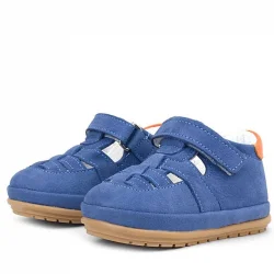 Rakerplus Muppet Hakiki Deri Lacivert Cırtlı Anatomik Bebek Sandalet Ayakkabı