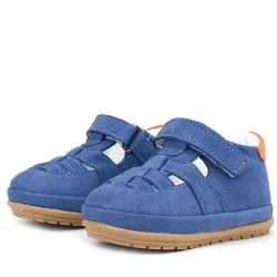 Rakerplus Muppet Hakiki Deri Lacivert Cırtlı Anatomik Bebek Sandalet Ayakkabı