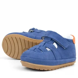 Rakerplus Muppet Hakiki Deri Lacivert Cırtlı Anatomik Bebek Sandalet Ayakkabı