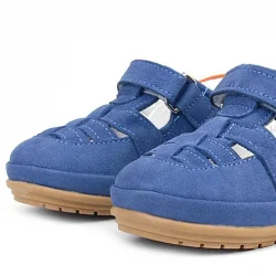 Rakerplus Muppet Hakiki Deri Lacivert Cırtlı Anatomik Bebek Sandalet Ayakkabı