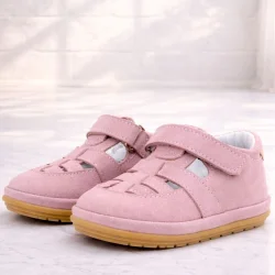 Rakerplus Muppet Hakiki Deri Pudra Cırtlı Anatomik Bebek Sandalet Ayakkabı