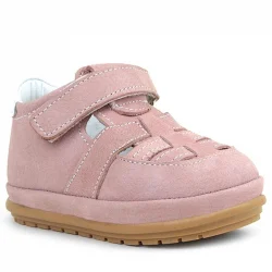 Rakerplus Muppet Hakiki Deri Pudra Cırtlı Anatomik Bebek Sandalet Ayakkabı