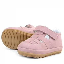 Rakerplus Muppet Hakiki Deri Pudra Cırtlı Anatomik Bebek Sandalet Ayakkabı