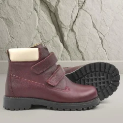 Rakerplus Neson Hakiki Deri Bordo Cırtlı Çocuk Bot