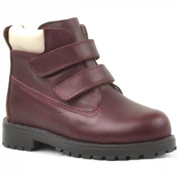 Rakerplus Neson Hakiki Deri Bordo Cırtlı Çocuk Bot