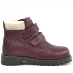 Rakerplus Neson Hakiki Deri Bordo Cırtlı Çocuk Bot