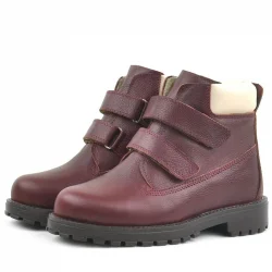 Rakerplus Neson Hakiki Deri Bordo Cırtlı Çocuk Bot