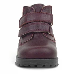 Rakerplus Neson Hakiki Deri Bordo Kürklü Cırtlı Bebek Bot