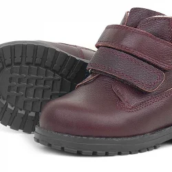 Rakerplus Neson Hakiki Deri Bordo Kürklü Cırtlı Bebek Bot