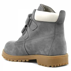 Rakerplus Neson Hakiki Deri Gri Cırtlı Çocuk Bot