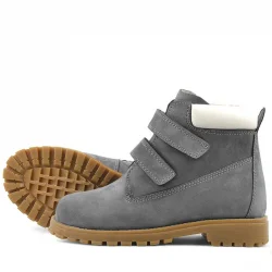 Rakerplus Neson Hakiki Deri Gri Cırtlı Çocuk Bot