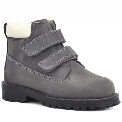 Rakerplus Neson Hakiki Deri Gri Cırtlı Kürklü Çocuk Bot