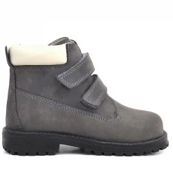 Rakerplus Neson Hakiki Deri Gri Cırtlı Kürklü Çocuk Bot