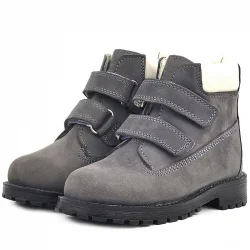 Rakerplus Neson Hakiki Deri Gri Cırtlı Kürklü Çocuk Bot