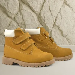 Rakerplus Neson Hakiki Deri Hardal Sarı Cırtlı Çocuk Bot