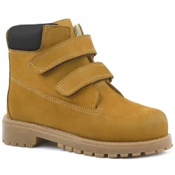 Rakerplus Neson Hakiki Deri Hardal Sarı Cırtlı Çocuk Bot