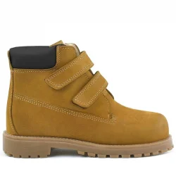 Rakerplus Neson Hakiki Deri Hardal Sarı Cırtlı Çocuk Bot