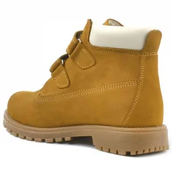 Rakerplus Neson Hakiki Deri Hardal Sarı Cırtlı Çocuk Bot